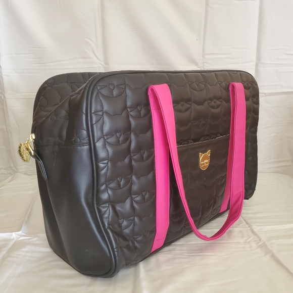 Quilted Kitty Faces Overnight Weekender Bag - Picture 3 of 6